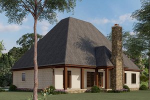 Exterior - Rear Elevation for European House Plan #923-1 - 4 bed, 3.5 bath
