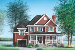 Country Exterior - Front Elevation Plan #25-4478