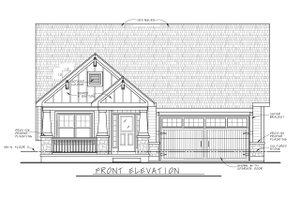 Exterior - Front Elevation 4 for Ranch House Plan #20-2304 - 2 bed, 2 bath
