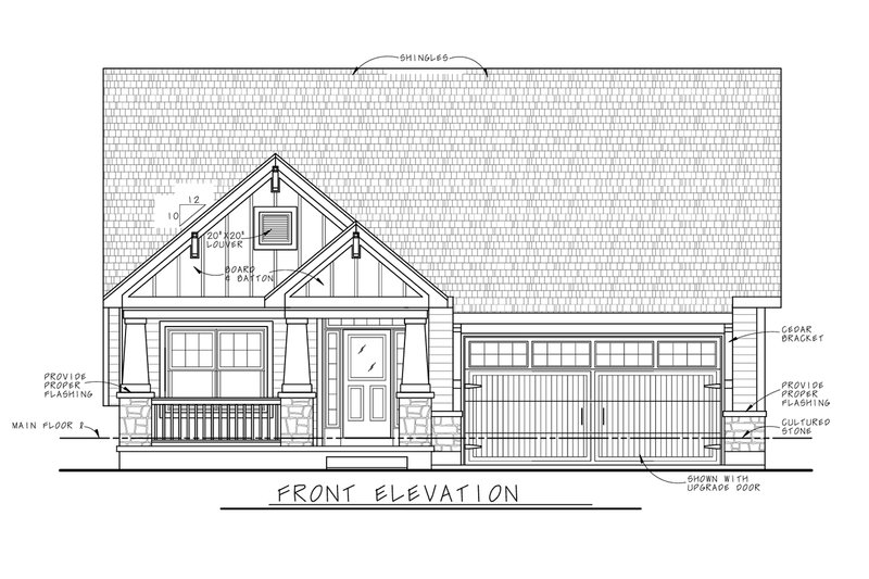 Dream House Plan - Exterior - Front Elevation 4 for Ranch House Plan #20-2304 - 2 bed, 2 bath