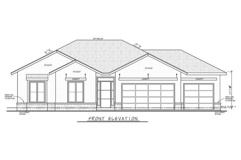 Dream House Plan - Exterior - Front Elevation 4 for Modern House Plan #20-2489 - 3 bed, 2.5 bath