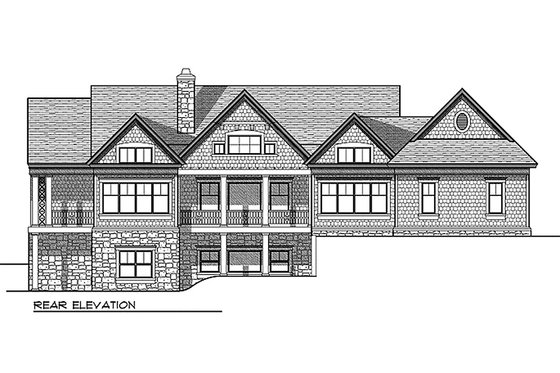 Rear view - 4500 square foot traditional home