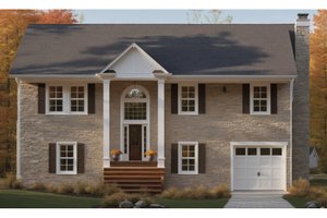 Colonial Exterior - Front Elevation Plan #3-260