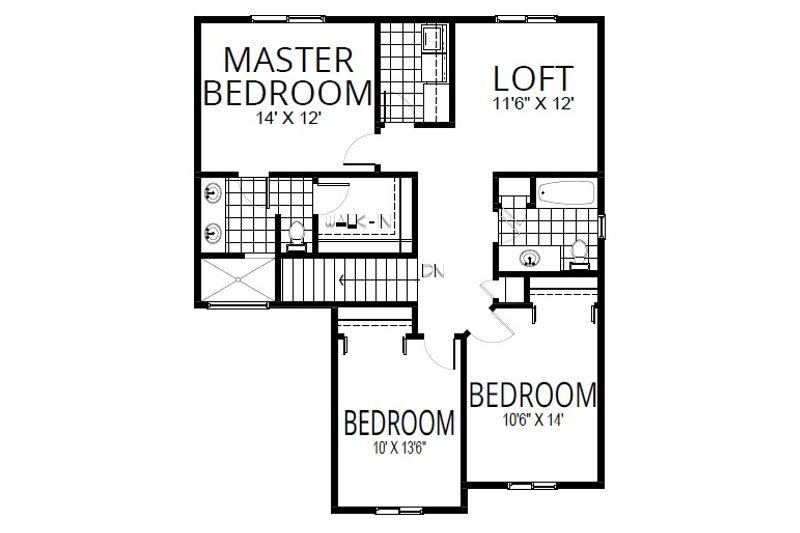 House Blueprint - Floor Plan - Upper Floor for Craftsman House Plan #112-311 - 4 bed, 2.5 bath