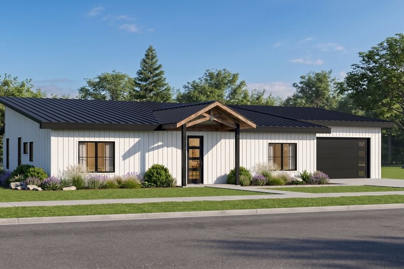 Architectural House Design - Exterior - Front Elevation 3 for Contemporary House Plan #1064-504 - 3 bed, 2 bath