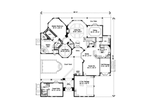 Floor Plan - Main Floor for Mediterranean House Plan #135-169 - 4 bed, 4.5 bath