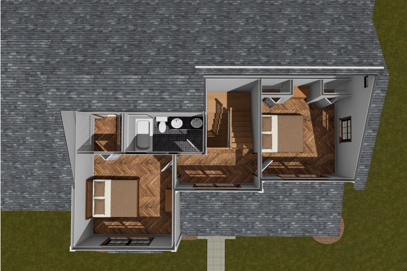 House Blueprint - Floor Plan - Upper Floor for Farmhouse House Plan #513-2270 - 4 bed, 3.5 bath