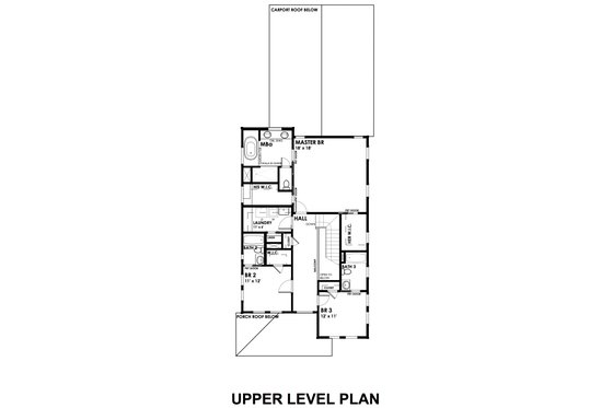 Floor Plan - Upper Floor for Craftsman House Plan #30-350 - 4 bed, 4 bath