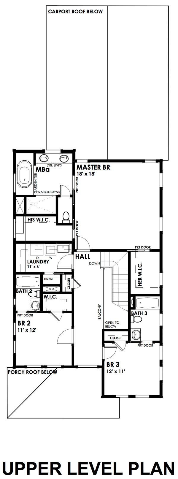 Architectural House Design - Craftsman Floor Plan - Upper Floor Plan #30-350
