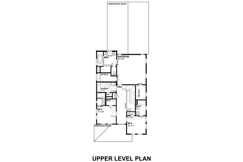 Home Plan - Floor Plan - Upper Floor for Craftsman House Plan #30-350 - 4 bed, 4 bath