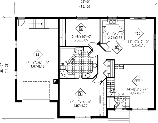 Ranch Floor Plan - Main Floor Plan #25-1187