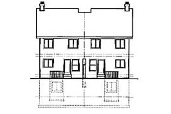 Exterior - Rear Elevation for Colonial House Plan #303-377 - 3 bed, 3.5 bath