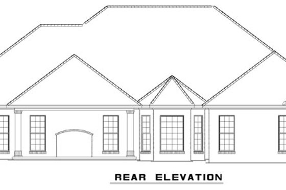 Exterior - Rear Elevation for European House Plan #17-2280 - 4 bed, 2.5 bath
