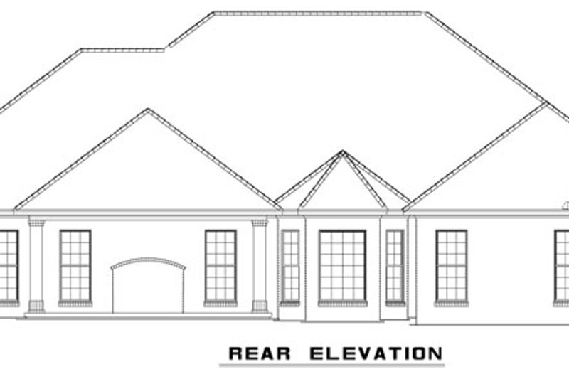 Home Plan - Exterior - Rear Elevation for European House Plan #17-2280 - 4 bed, 2.5 bath