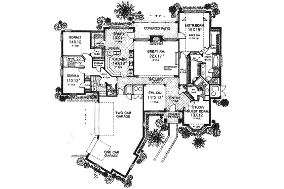 Floor Plan - Main Floor for European House Plan #310-865 - 4 bed, 3.5 bath
