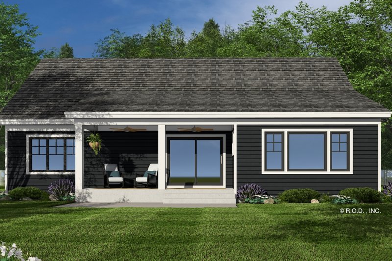House Plan Design - Exterior - Rear Elevation for Bungalow House Plan #51-1393 - 3 bed, 2.5 bath