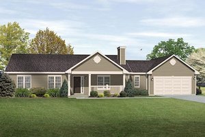 Ranch Exterior - Front Elevation Plan #22-544