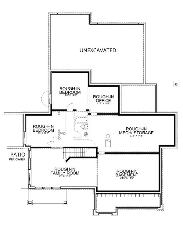 Dream House Plan - Farmhouse Floor Plan - Lower Floor Plan #112-212