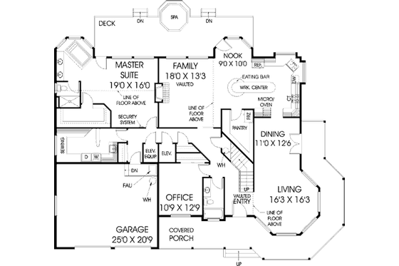 Floor Plan - Main Floor for Country House Plan #60-240 - 4 bed, 5 bath