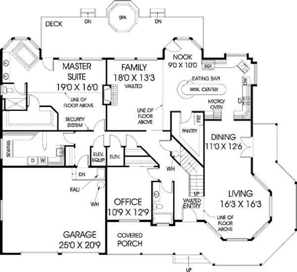 Home Plan - Country Floor Plan - Main Floor Plan #60-240