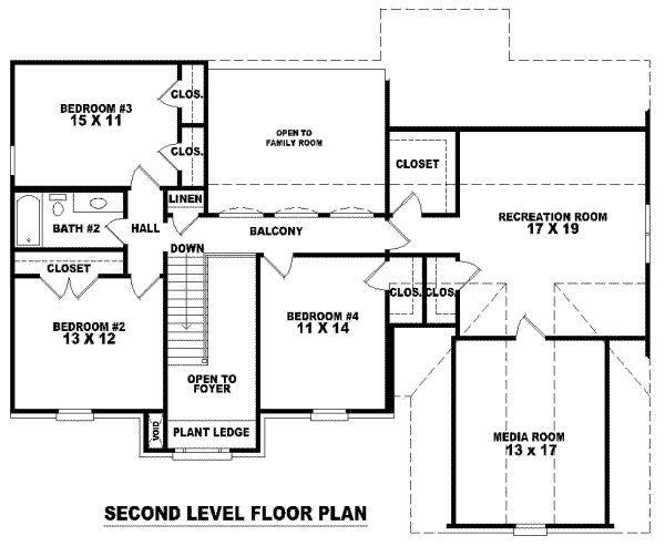 European Floor Plan - Upper Floor Plan #81-842