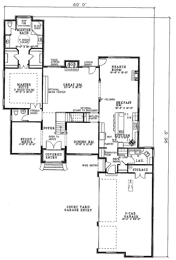 Architectural House Design - Traditional Floor Plan - Main Floor Plan #17-251