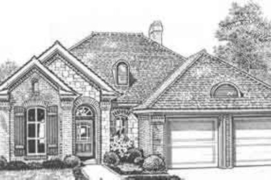 Exterior - Front Elevation for European House Plan #310-422 - 3 bed, 2 bath