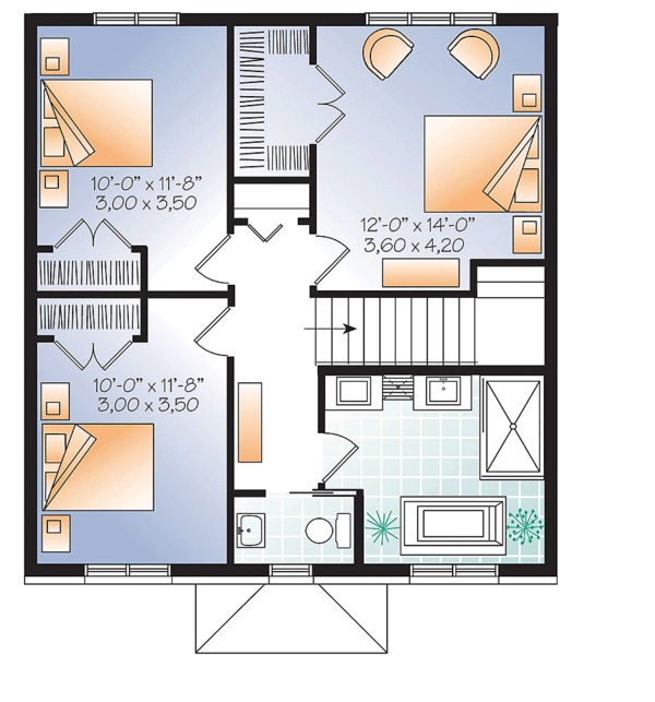 House Design - Traditional Floor Plan - Upper Floor Plan #23-2625