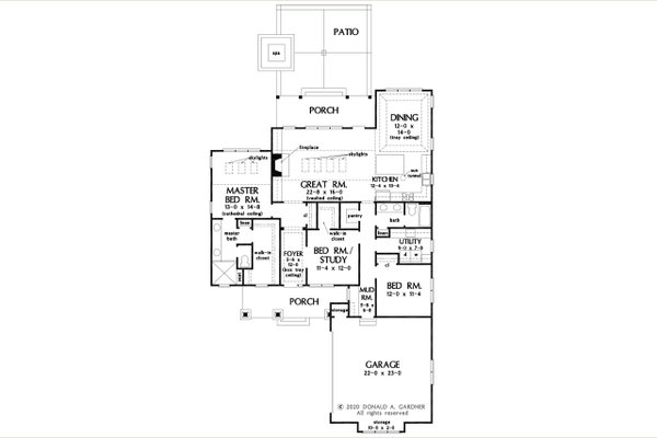 House Blueprint - Ranch Floor Plan - Main Floor Plan #929-1139