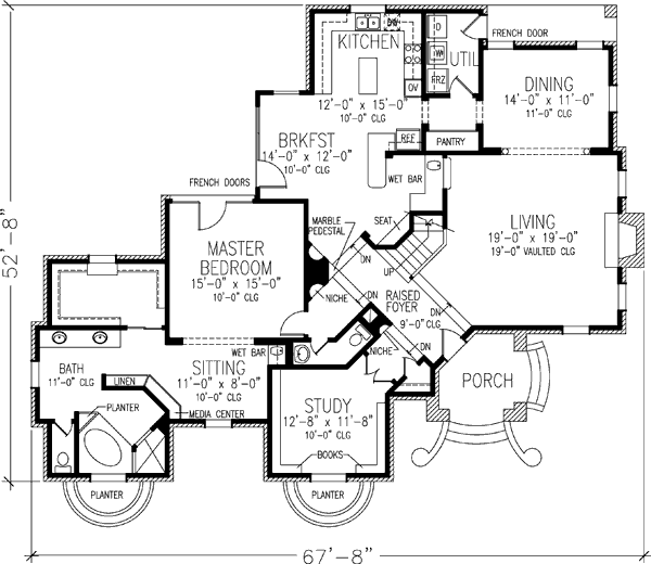 House Plan Design - European Floor Plan - Main Floor Plan #410-231