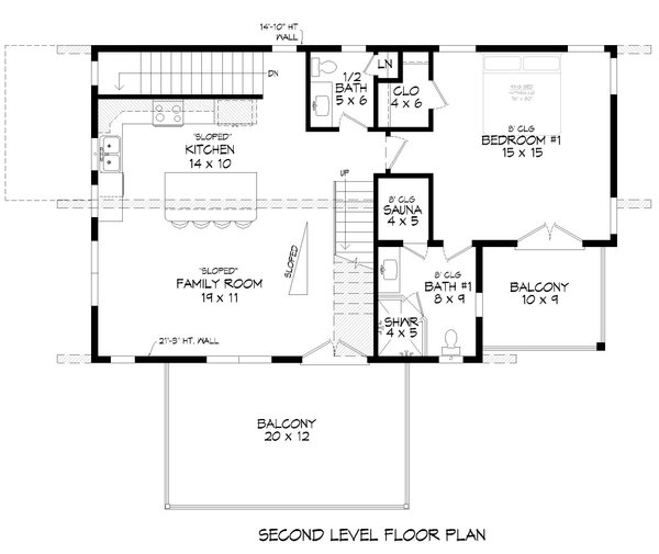 Home Plan - Contemporary Floor Plan - Upper Floor Plan #932-1224