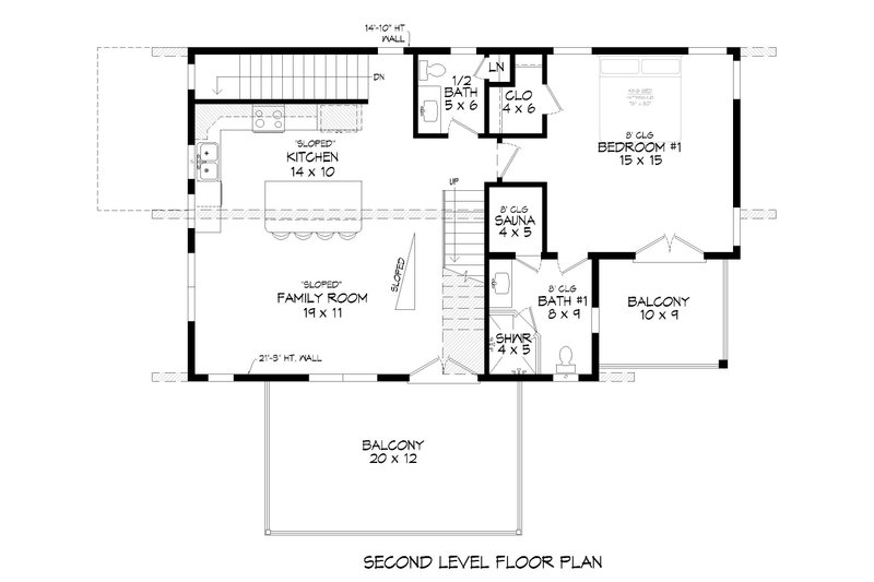 Home Plan - Floor Plan - Upper Floor for Contemporary House Plan #932-1224 - 3 bed, 3.5 bath