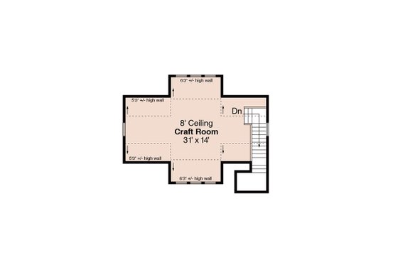 Floor Plan - Upper Floor for Craftsman House Plan #124-800, 0 bath