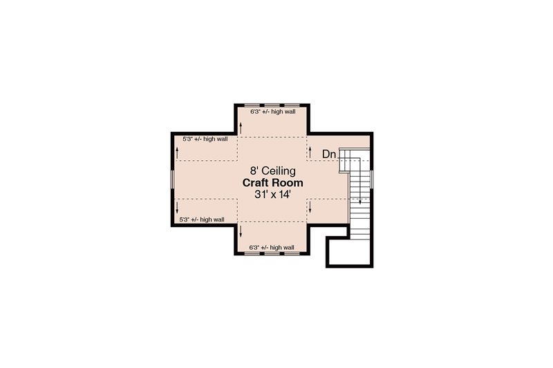 House Design - Floor Plan - Upper Floor for Craftsman House Plan #124-800, 0 bath