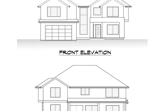 Exterior - Front Elevation 3 for Contemporary House Plan #1066-166 - 5 bed, 4 bath