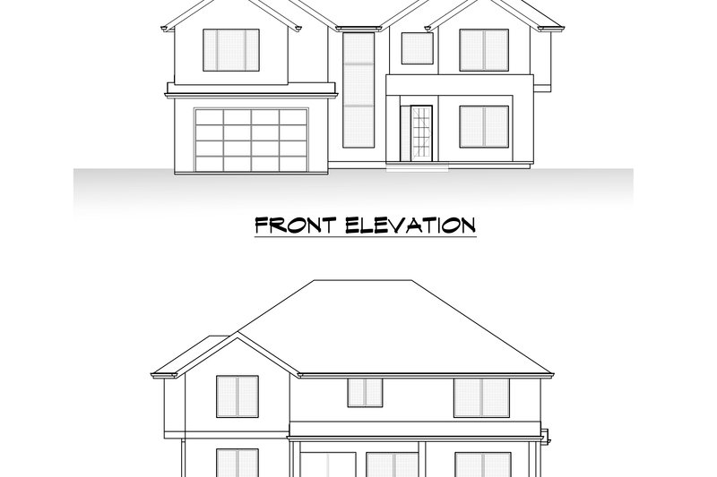 House Plan Design - Exterior - Front Elevation 3 for Contemporary House Plan #1066-166 - 5 bed, 4 bath