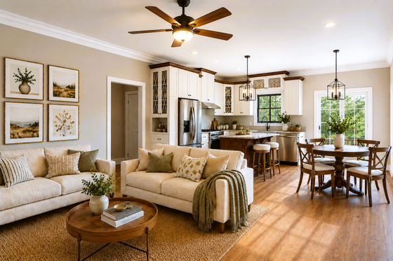 Interior - Entry for Farmhouse House Plan #44-315 - 3 bed, 2 bath