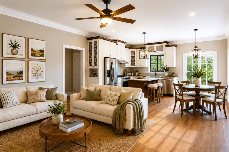 House Blueprint - Interior - Entry for Farmhouse House Plan #44-315 - 3 bed, 2 bath