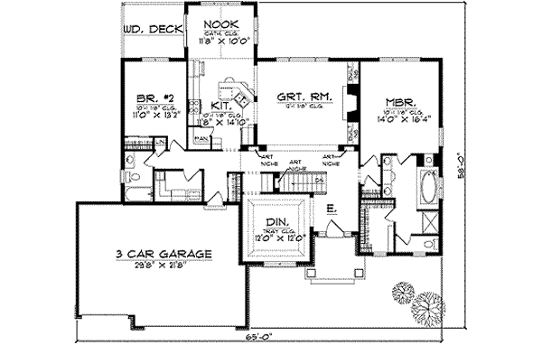 House Blueprint - European Floor Plan - Main Floor Plan #70-676