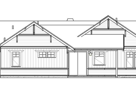 Exterior - Rear Elevation for Craftsman House Plan #895-109 - 3 bed, 2 bath