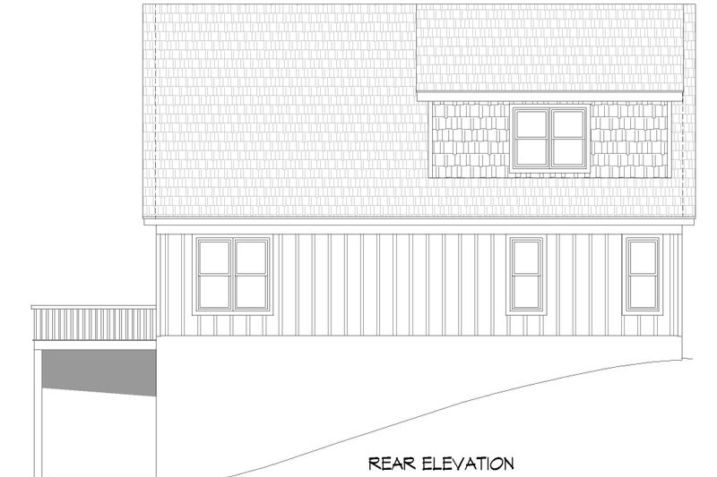 Home Plan - Exterior - Rear Elevation for Southern House Plan #932-840 - 3 bed, 2.5 bath