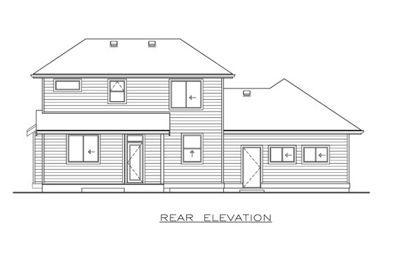 Exterior - Rear Elevation for Craftsman House Plan #1100-35 - 3 bed, 2.5 bath