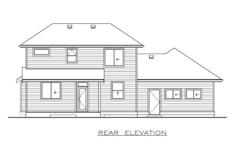 Home Plan - Exterior - Rear Elevation for Craftsman House Plan #1100-35 - 3 bed, 2.5 bath