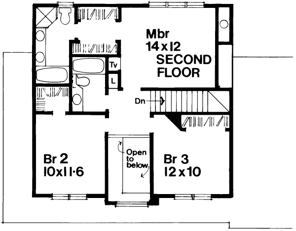 Country Floor Plan - Upper Floor Plan #300-101