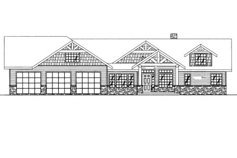 Architectural House Design - Exterior - Front Elevation 3 for Craftsman House Plan #117-616 - 5 bed, 4 bath