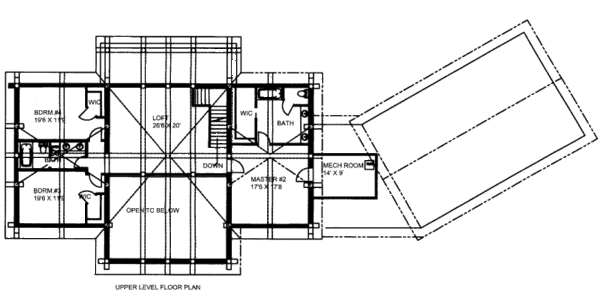 Log Floor Plan - Upper Floor Plan #117-605