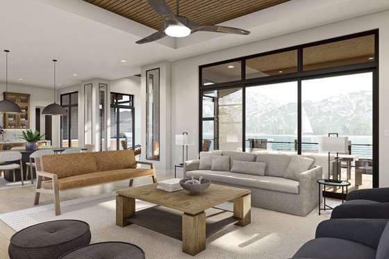 Interior - Family Room 1 for Prairie House Plan #455-304 - 3 bed, 2.5 bath