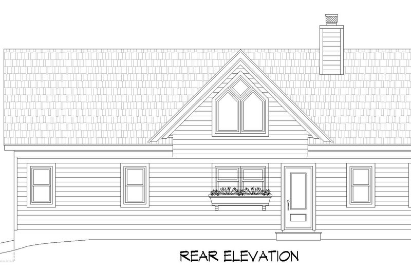 Architectural House Design - Exterior - Rear Elevation for Southern House Plan #932-890 - 2 bed, 2 bath