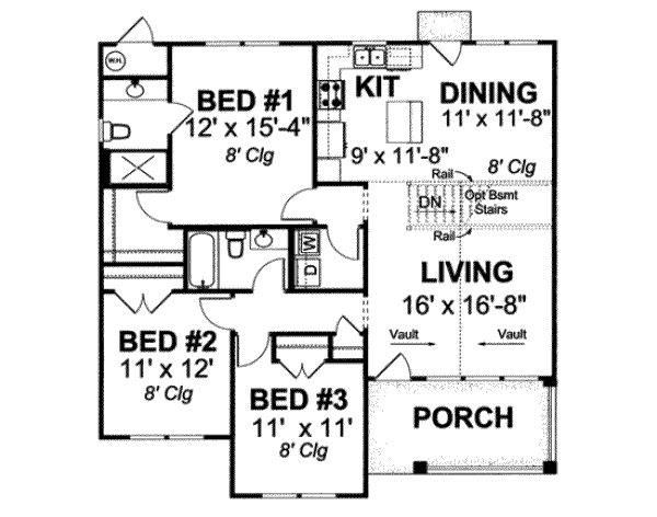 Cottage Floor Plan - Main Floor Plan #20-1885