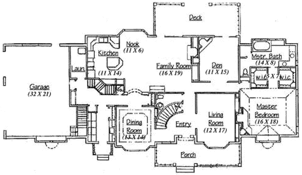 Architectural House Design - European Floor Plan - Main Floor Plan #5-227